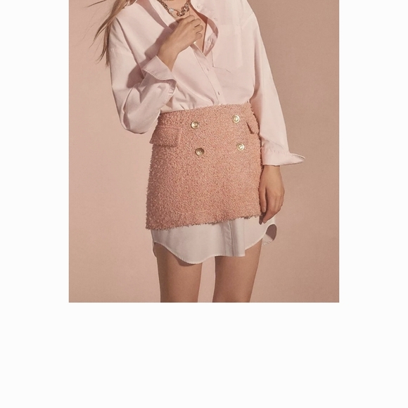 Anthropologie Dresses & Skirts - Anthropologie Blush Tweed Mini Skirt